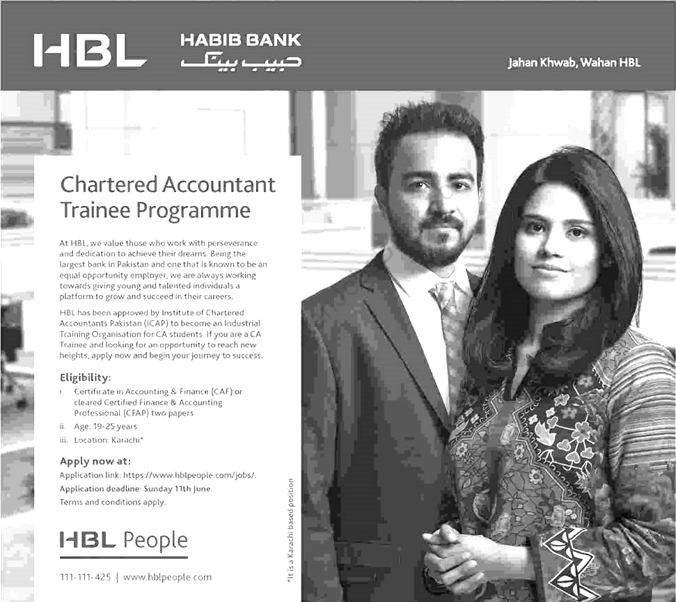 HBL Habib Bank Limited Chartered Accountant Trainee Program 2023 ...