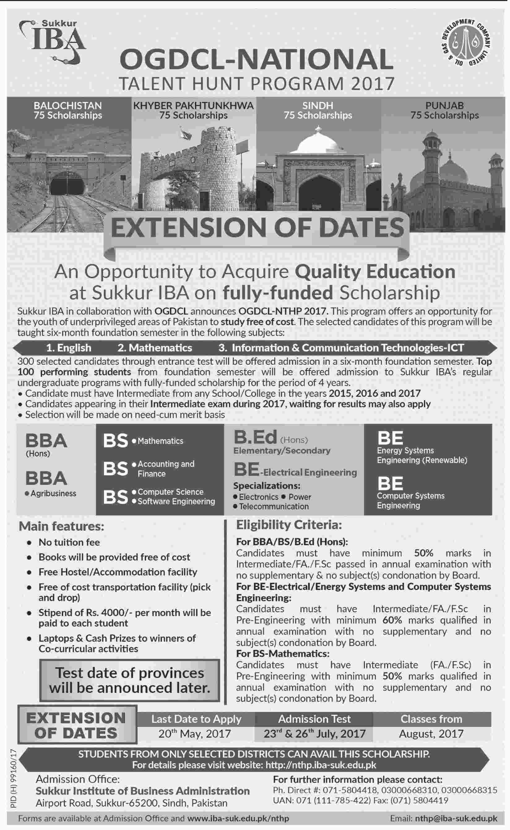 germany loan apply in 2017 Hunt Sukkur IBA Talent Admission by National OGDCL