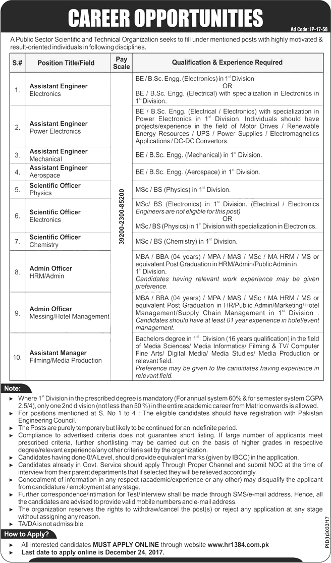 Kahuta Research Laboratories KRL Jobs December 2023 HR Apply Online ...